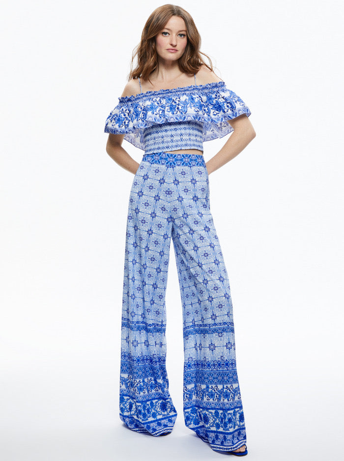 Alice + Olivia - Athena Wide Leg Pant - Greek Tile