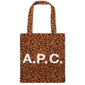 A.P.C. Lou Leopard Print ToteCaramel