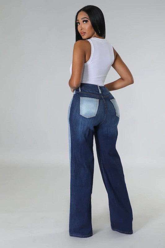 Asymmetrical Pin Stripe Jean