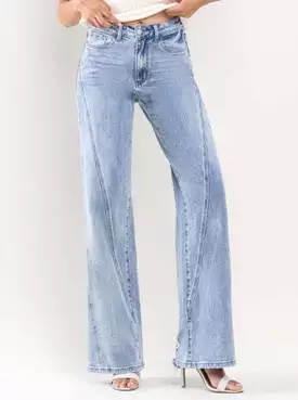 Asymmetrical Wide Leg Jeans