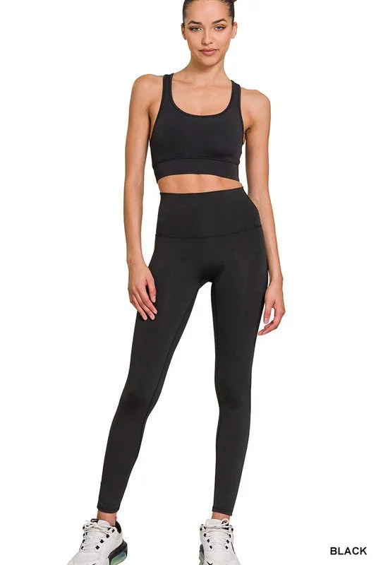 Athletic Racerback Tank Top & Leggings Set