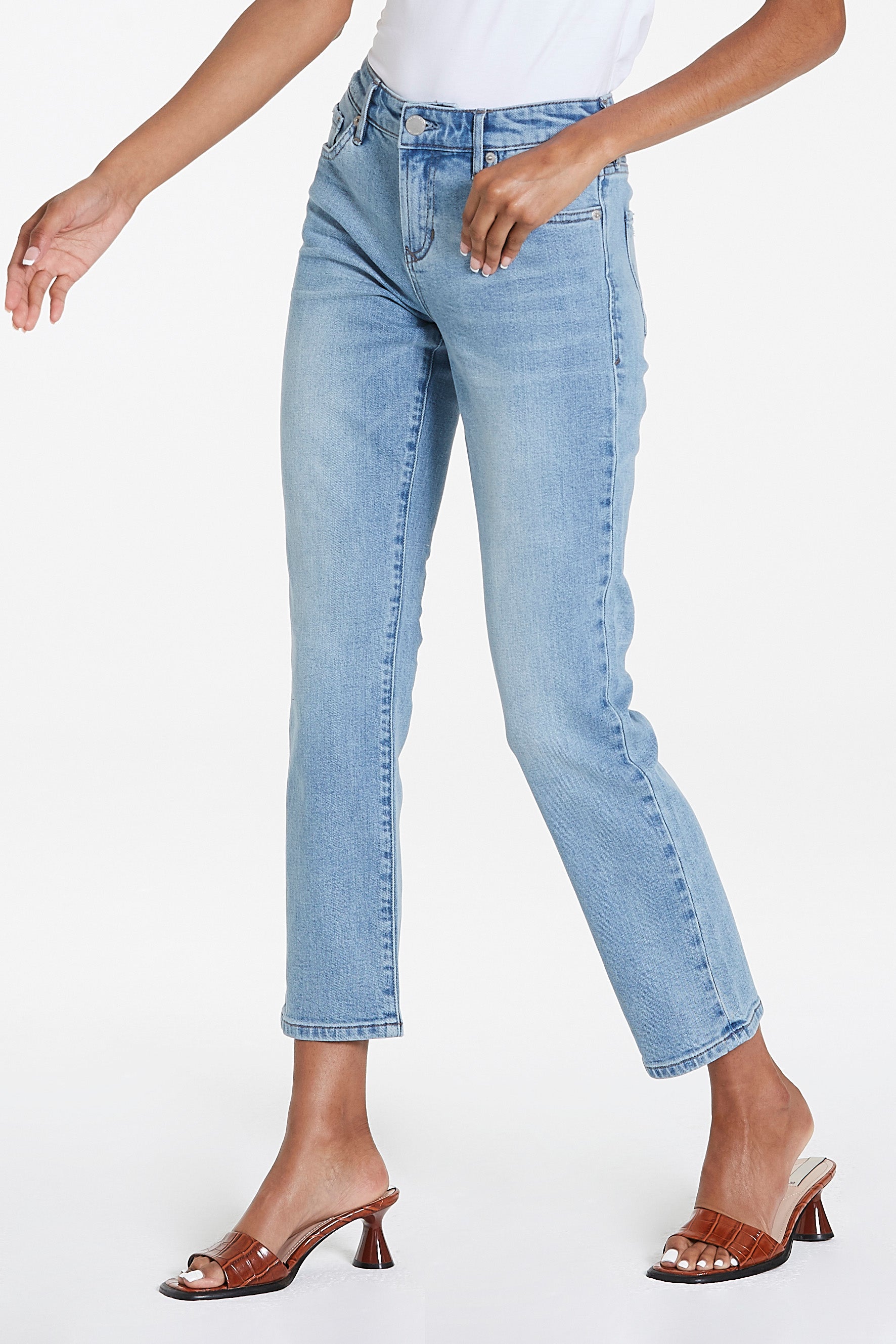 Blaire High Rise Ankle Slim Straight Jeans