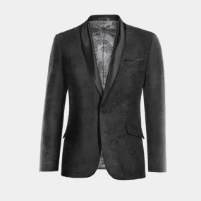  Blazer Esmoquin negro Ónix de terciopelo paisley