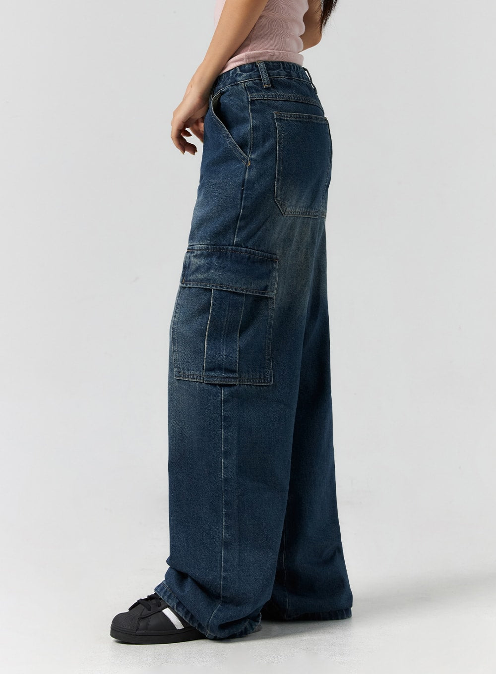 Cargo Chic Wide Leg Jeans CS302