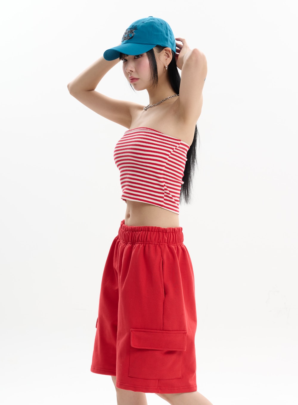 Contrasting Striped Tube Top IF413