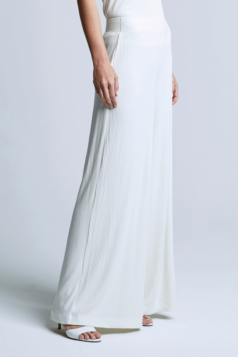 Crawford Wide Leg Pant in Ivory