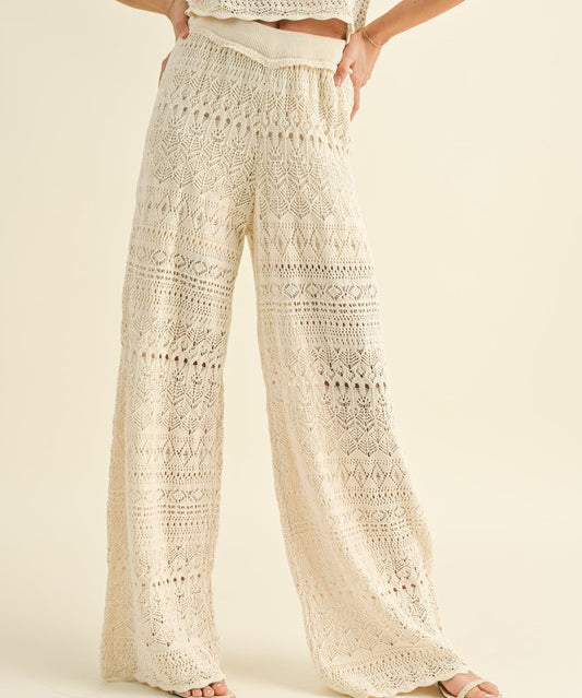 Crochet Pattern Pants - Beige