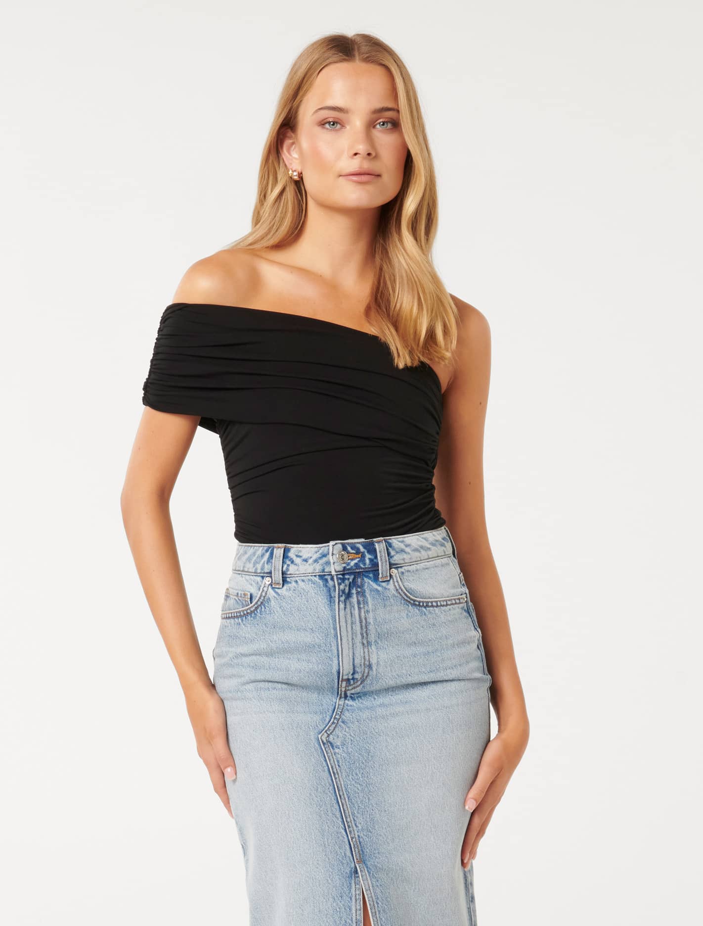 Daphne One Shoulder Ruched Top