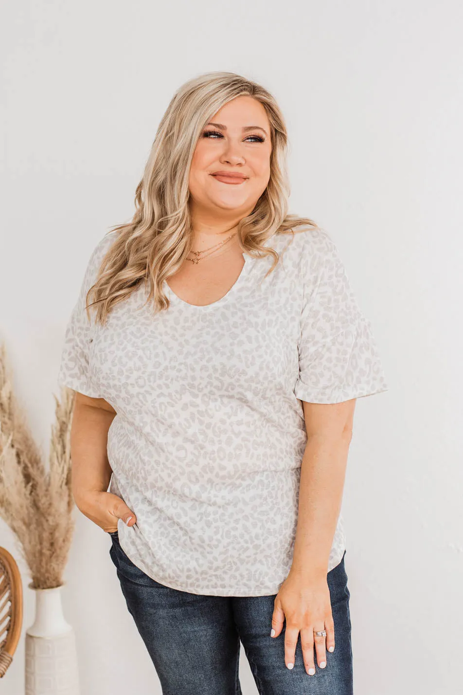 Fierce & Beautiful Leopard Print Top- Ivory