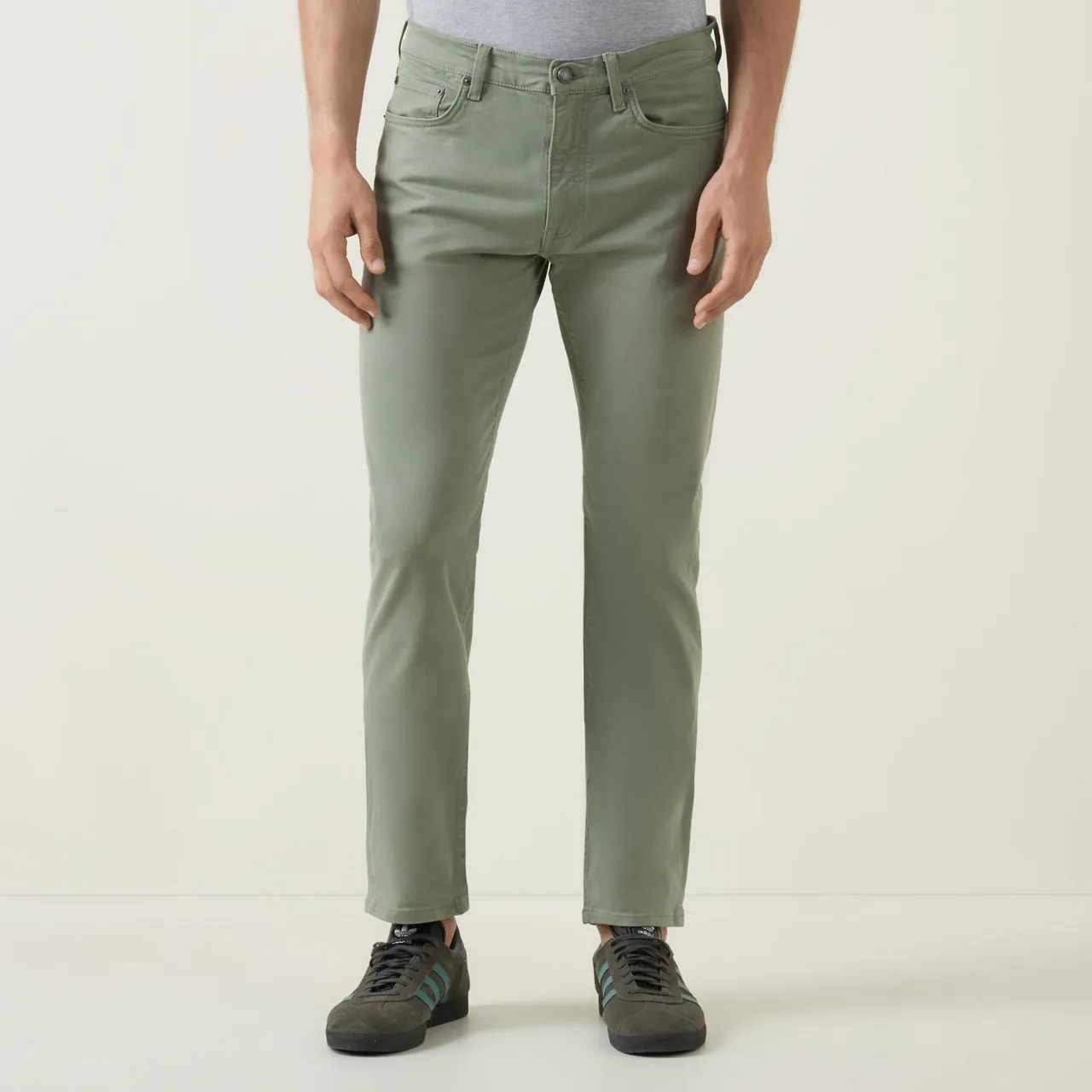 GANT Desert Mid-Rise Straight Leg Trousers - Light Green