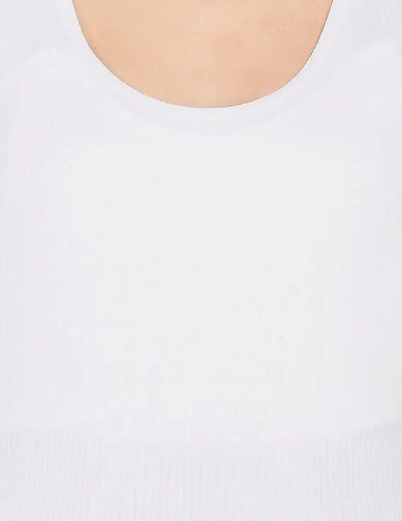 GAP Women White Women Pure Body Modal Ribbed Tank Top