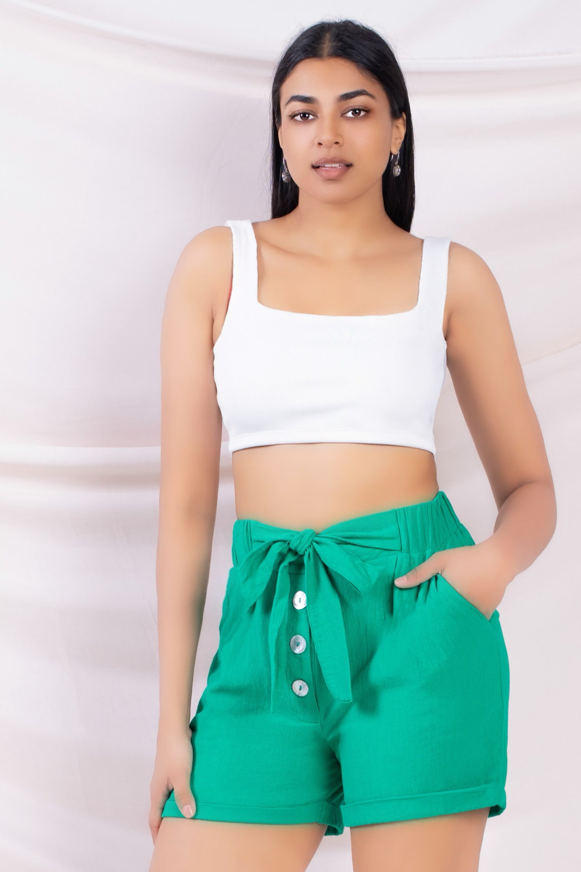 Green Linen Short