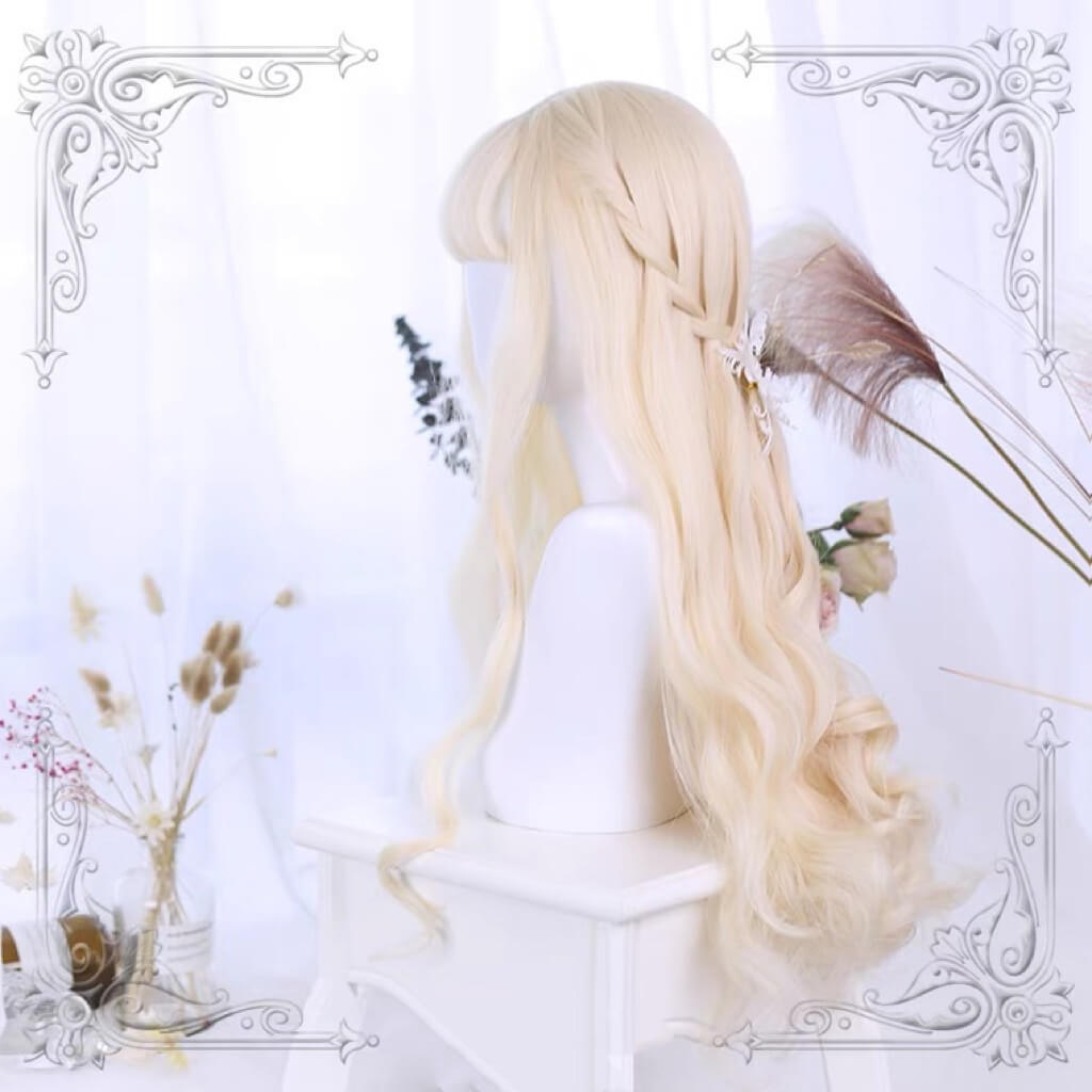 Harajuku Lolita blonde brown long curly wig BY5012