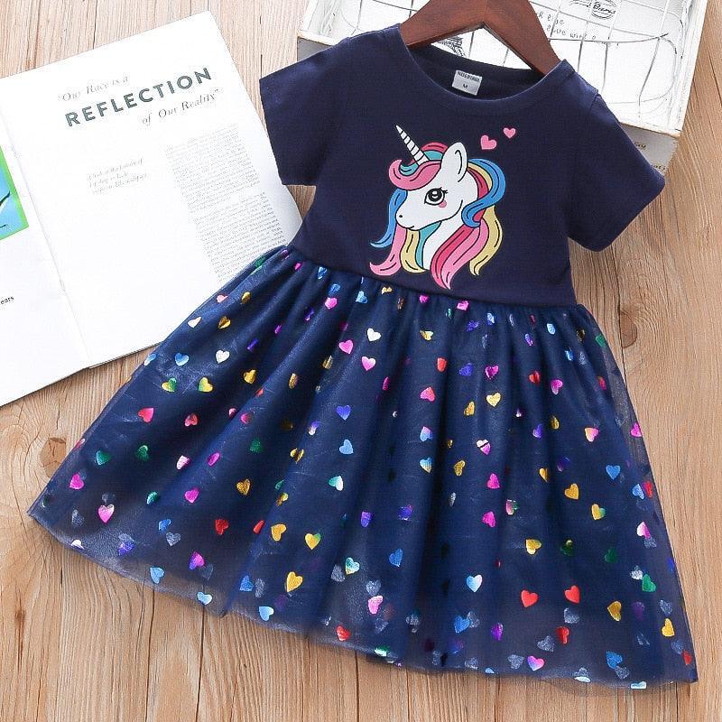 Hearts Print Girls Dresses