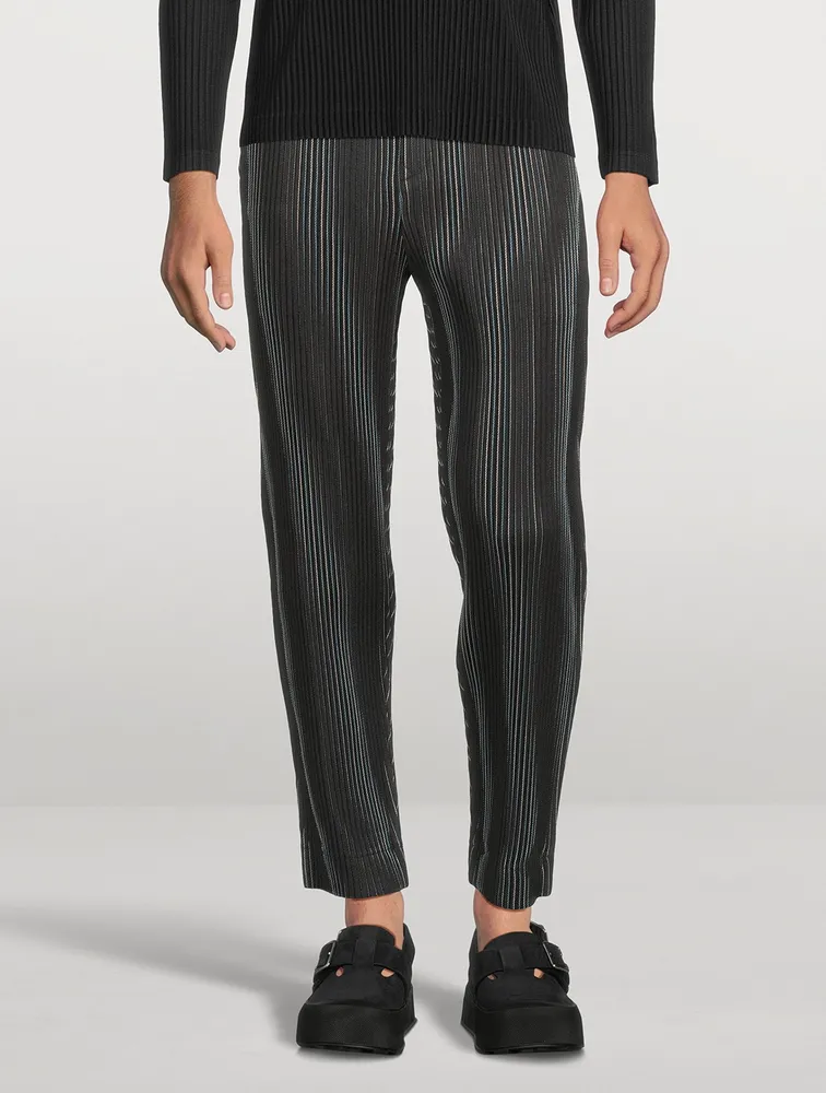 HOMME PLISSÉ ISSEY MIYAKE Tweed Pleats Straight-Leg Pants