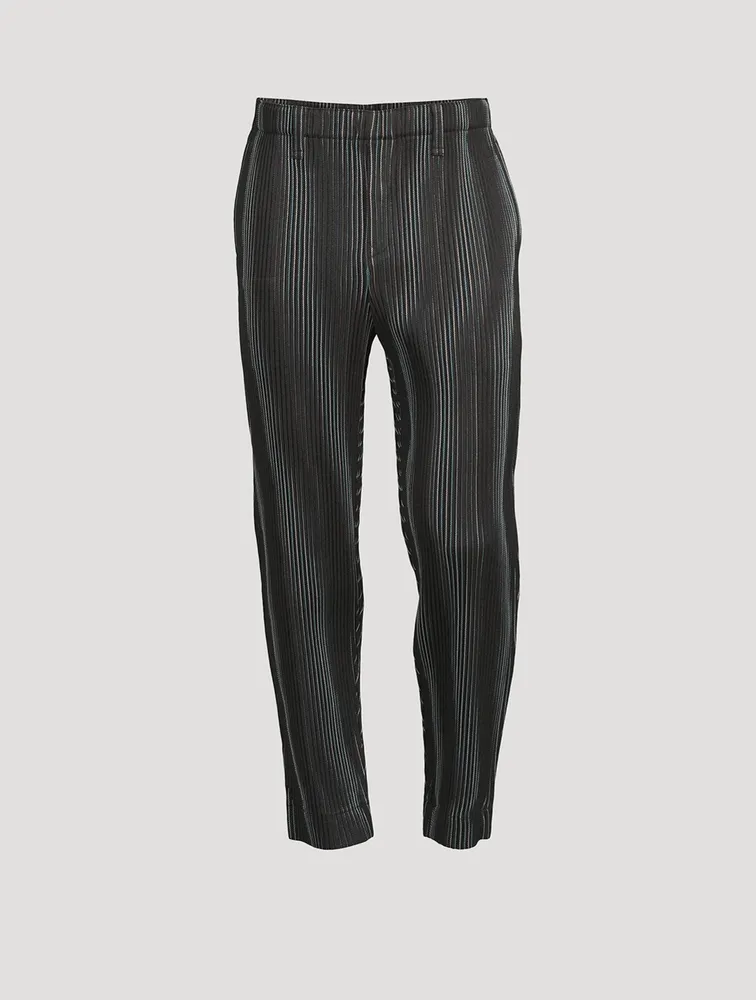 HOMME PLISSÉ ISSEY MIYAKE Tweed Pleats Straight-Leg Pants