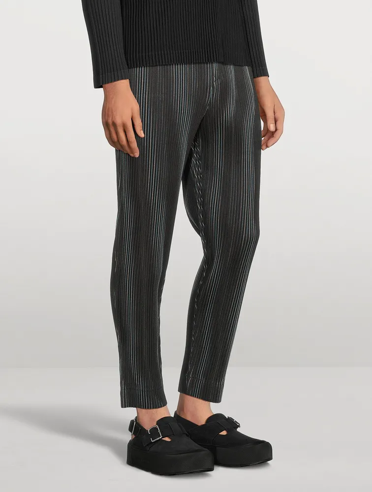 HOMME PLISSÉ ISSEY MIYAKE Tweed Pleats Straight-Leg Pants