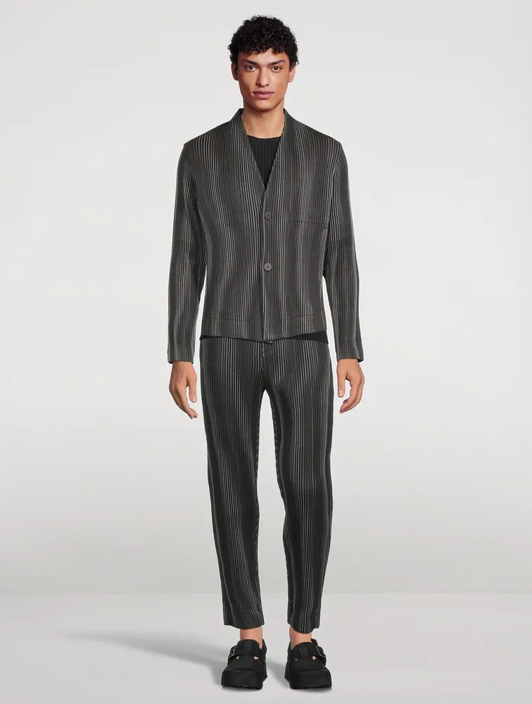 HOMME PLISSÉ ISSEY MIYAKE Tweed Pleats Straight-Leg Pants