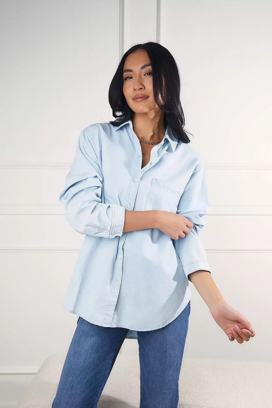 I Found You Classic Denim Button Up