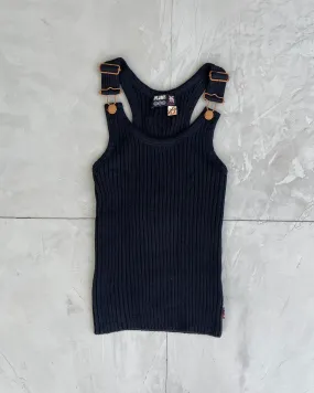 JEAN PAUL GAULTIER 'JPG JEANS' RIBBED VEST TOP - M