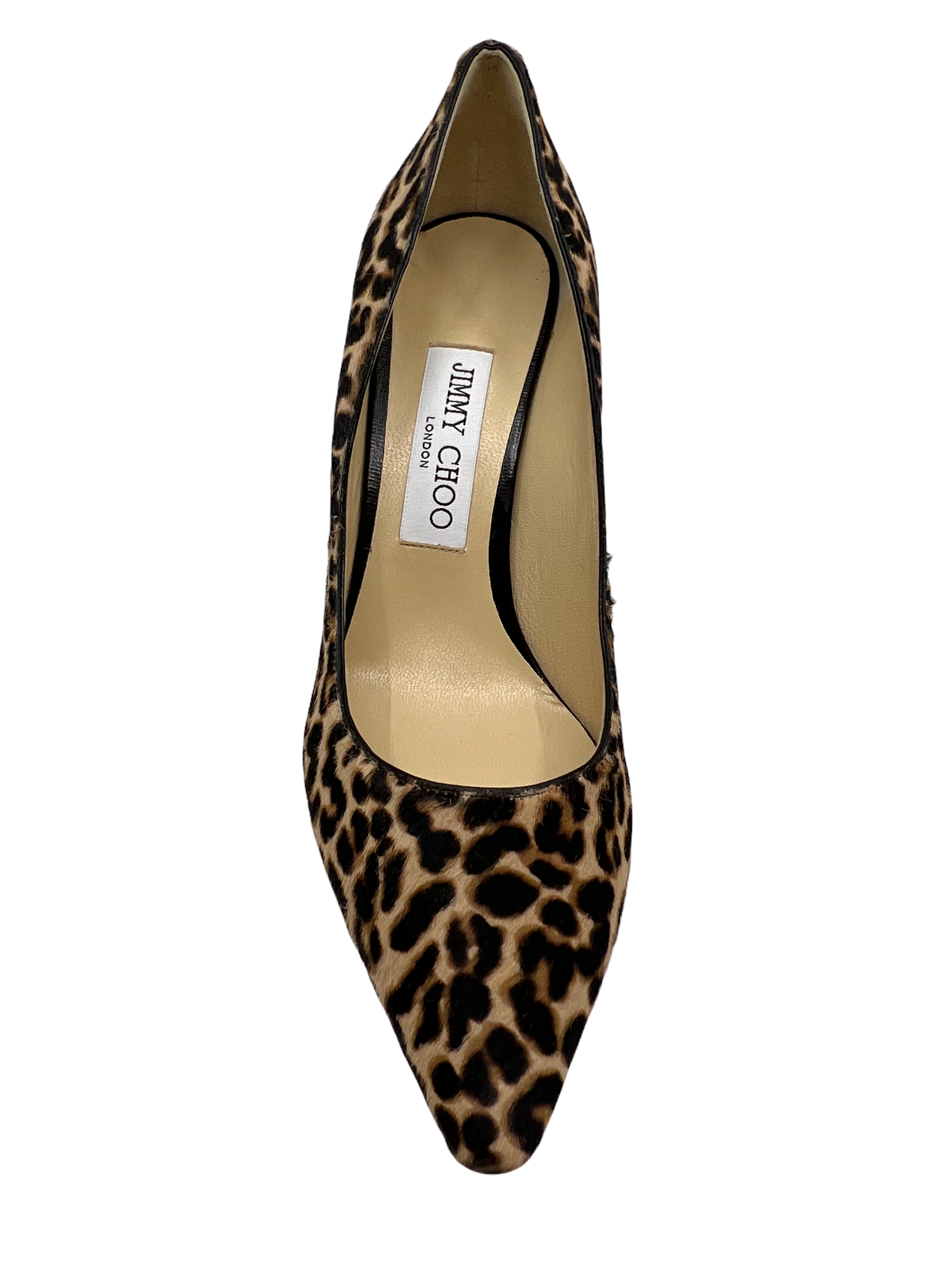 Jimmy Choo Romy Leopard Print Calf Hair Pumps Size 7.5