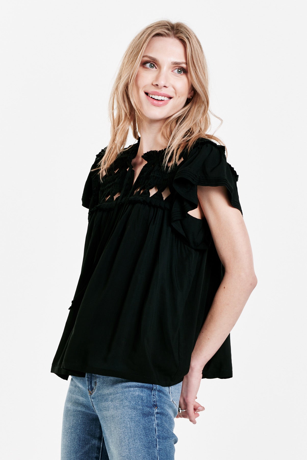 Kezia Knotted Embroidery Top