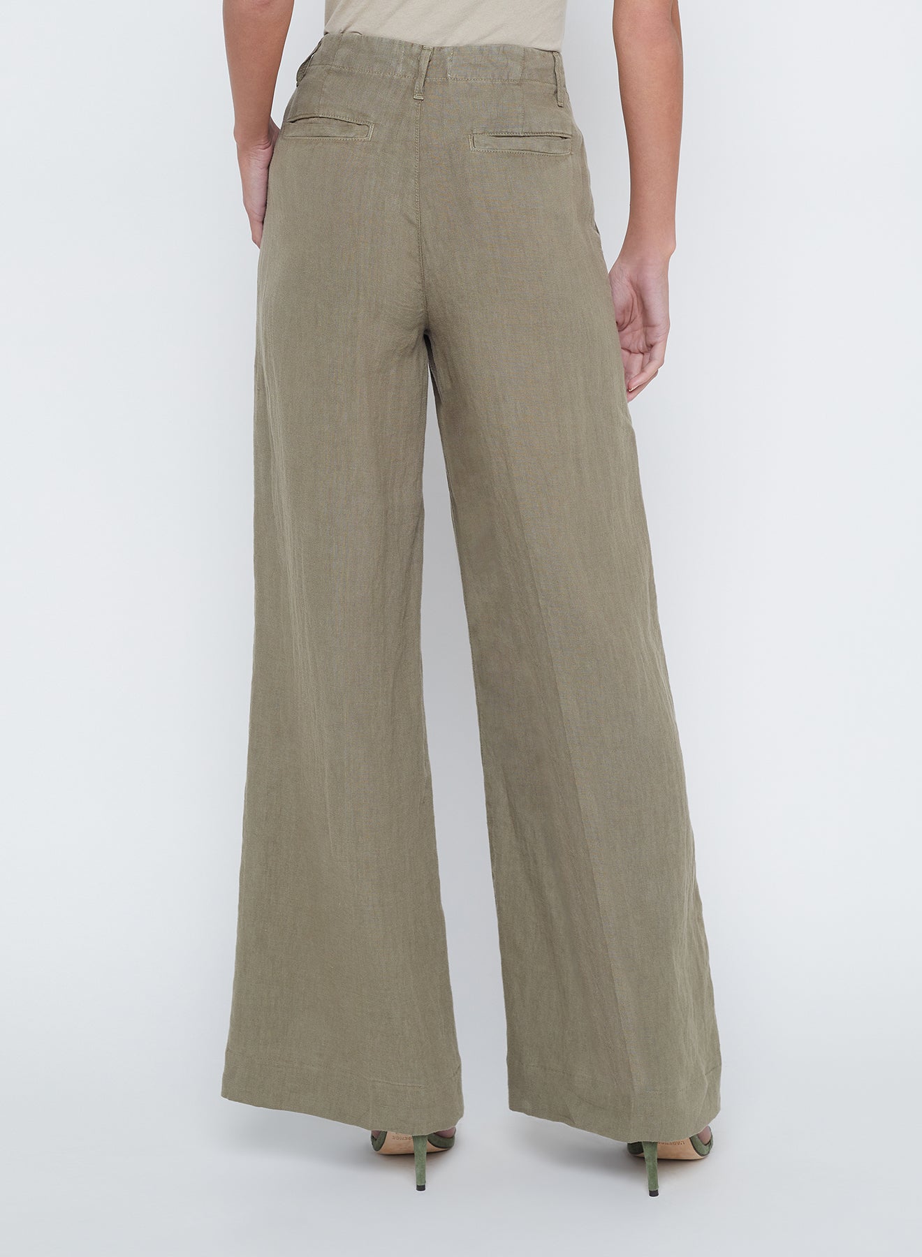 L’agence - Brie H/R Wide Leg Pant - Covert Green