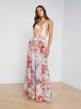 L’agence - Lillian Wide Leg Pant - Multi Soft Cloud Floral