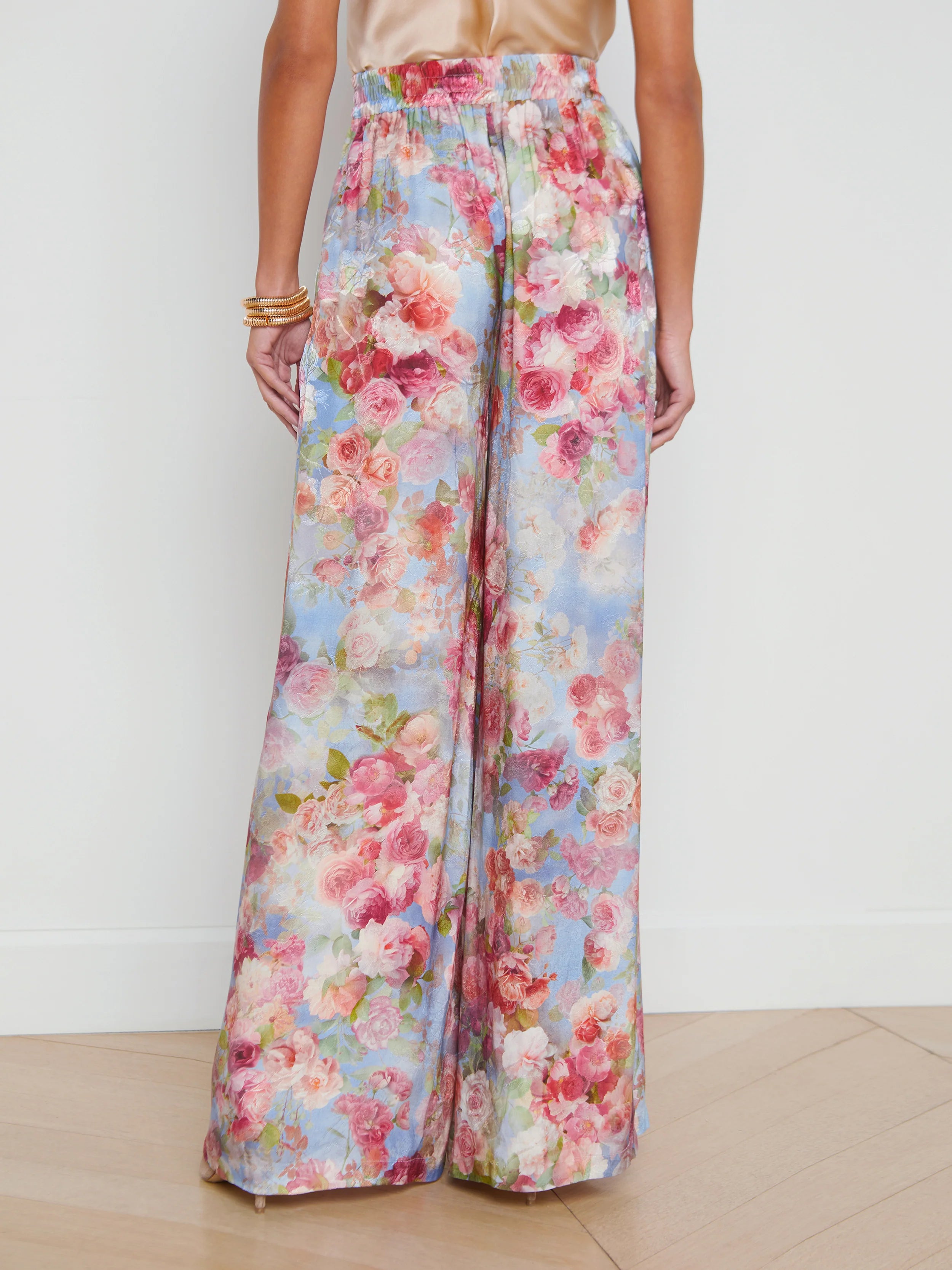 L’agence - Lillian Wide Leg Pant - Multi Soft Cloud Floral