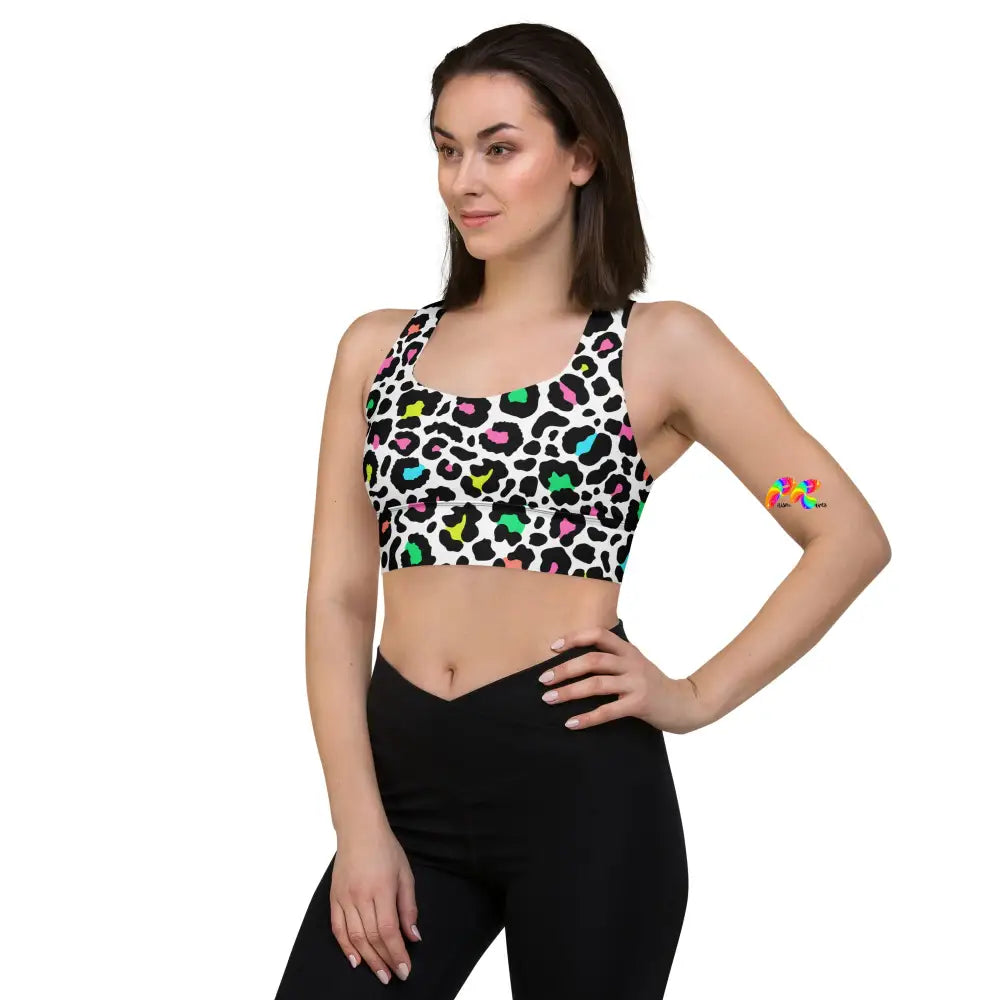 Leopard Print Longline Sports Bra