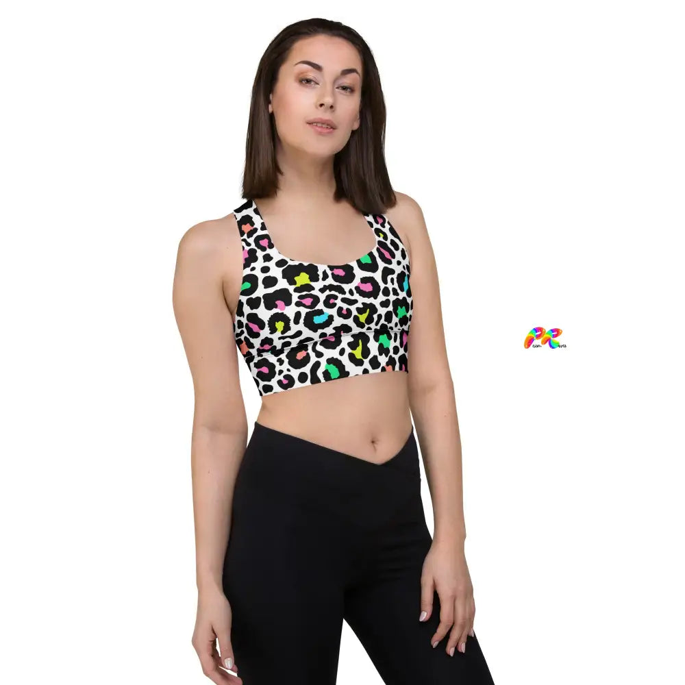 Leopard Print Longline Sports Bra