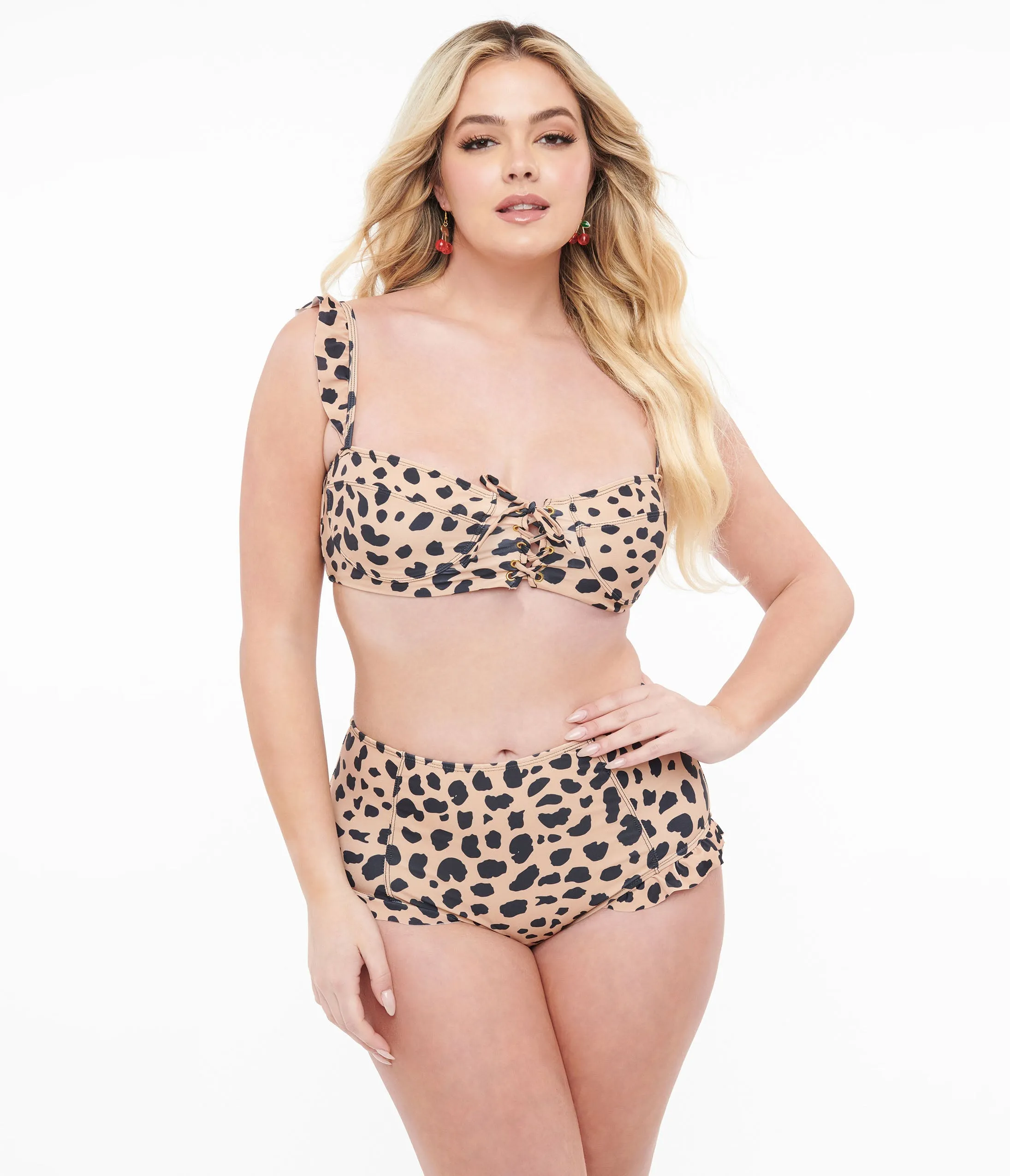 Leopard Print Two Piece Swim Set