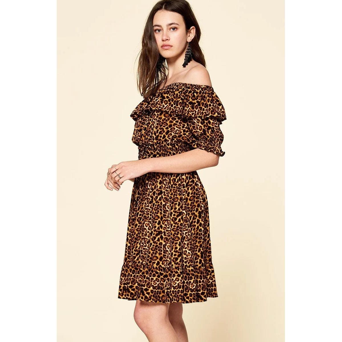 Leopard Printed Woven Dress