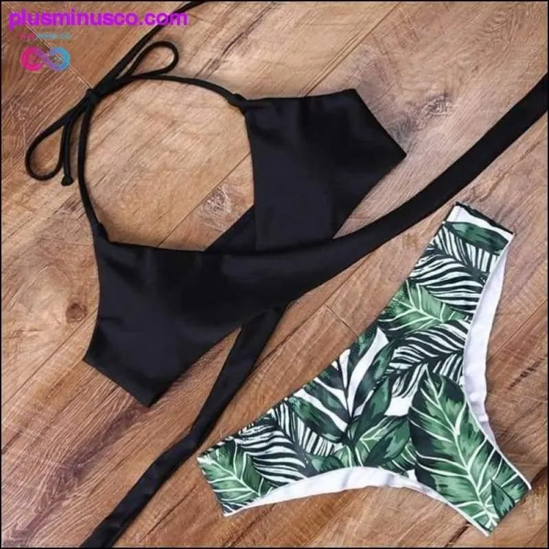 leopard swimsuit snake print bikini sexy cross bandage