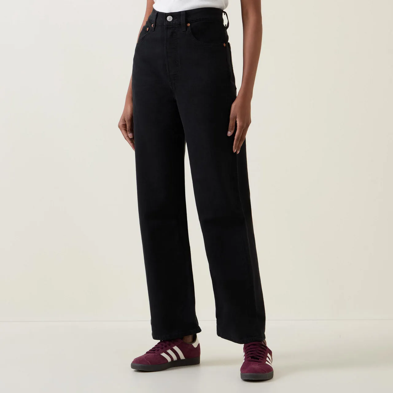 LEVIS Ribcage Straight-Leg Ankle Jeans - Black Sprout