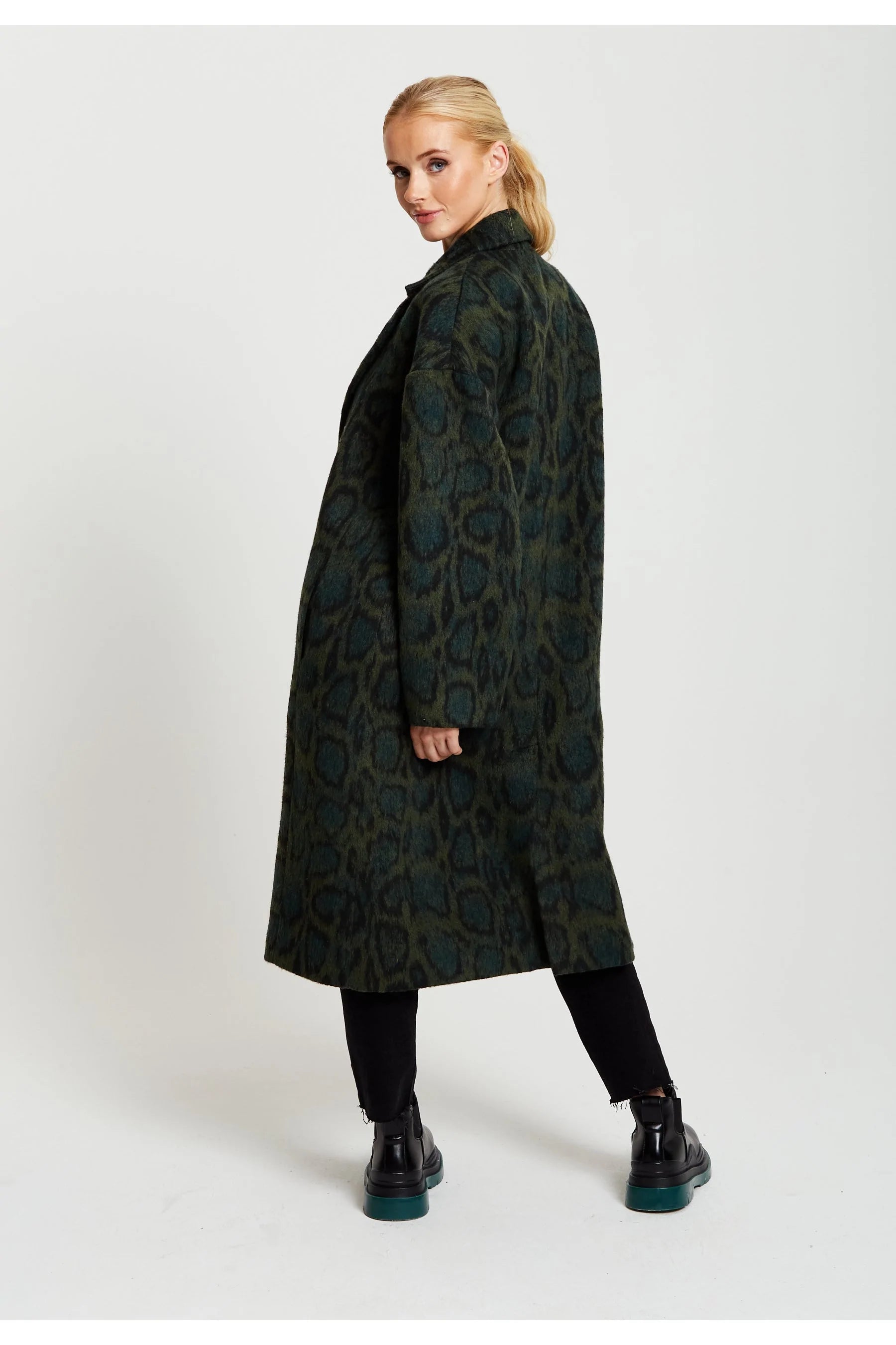 Liquorish Leopard Print Longline Coat