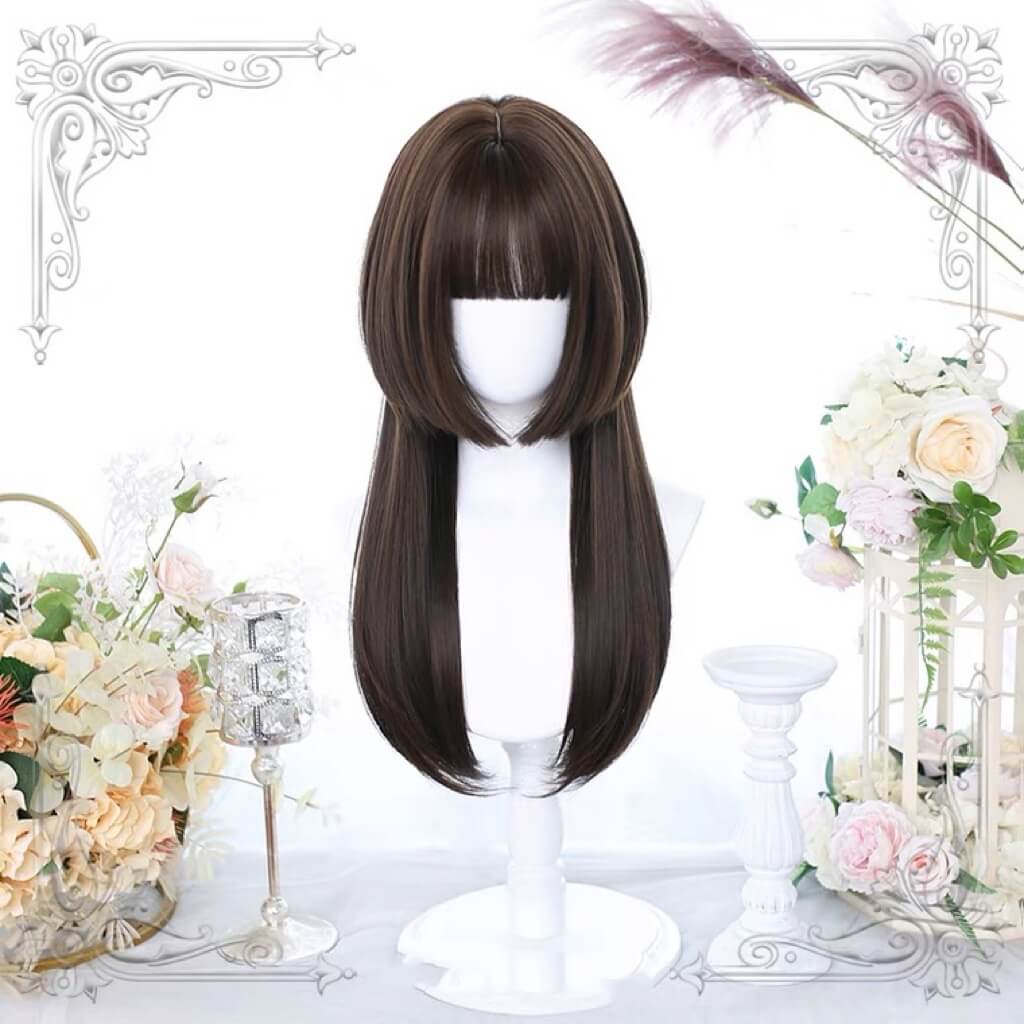 Lolita hime cut long straight wig BY4071