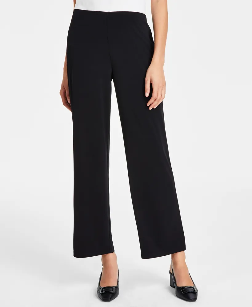 Macy's Jm Collection Women's Knit Wide-Leg Pull-On Pants, Regular & Short Lengths