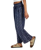 Macy's Kingston Grey Juniors' High-Rise Wide-Leg Smock-Waist Pants