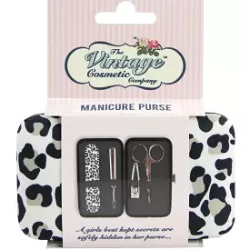 Manicure Set In Leopard Print Purse