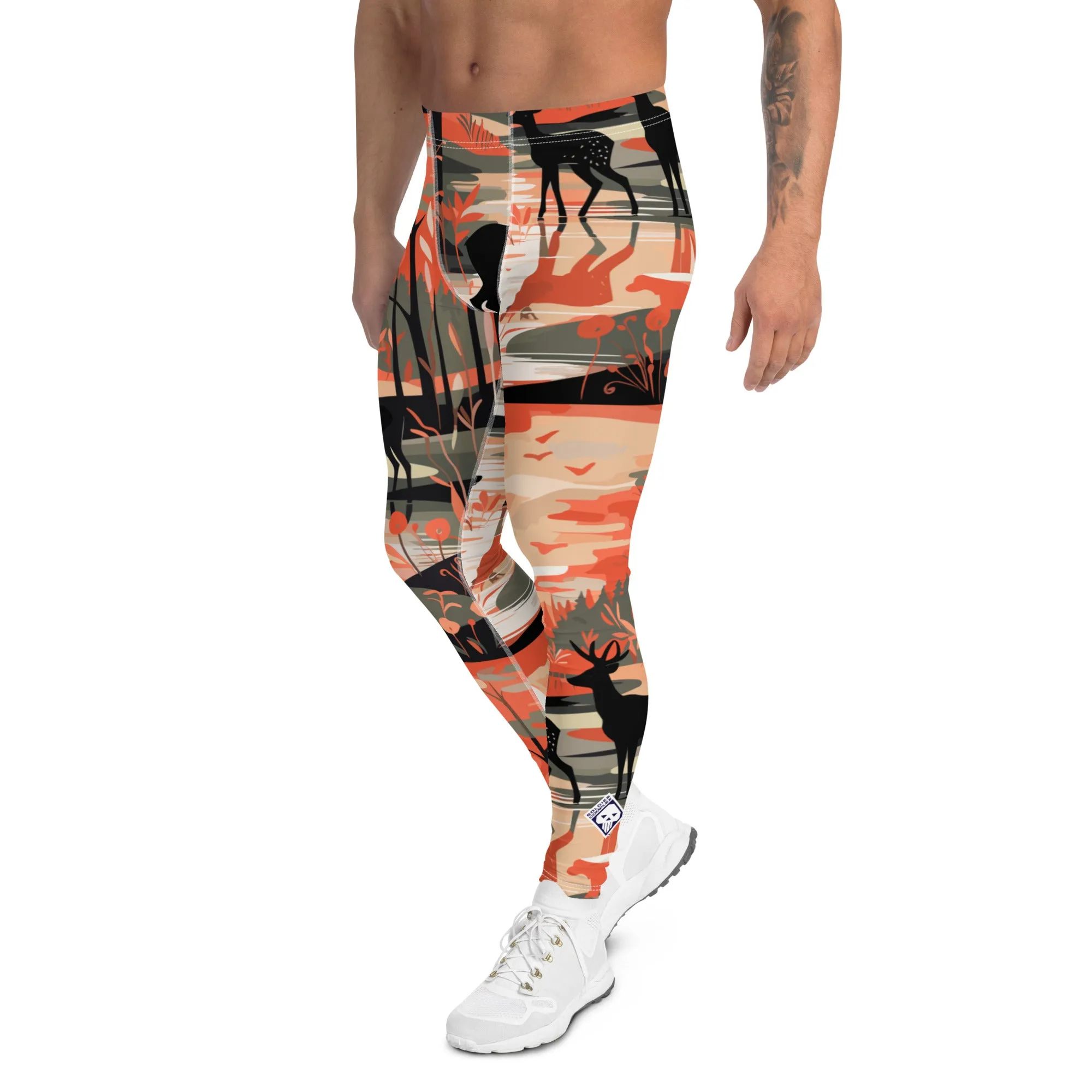 Men's Athletic Workout Leggings - Deer Forest