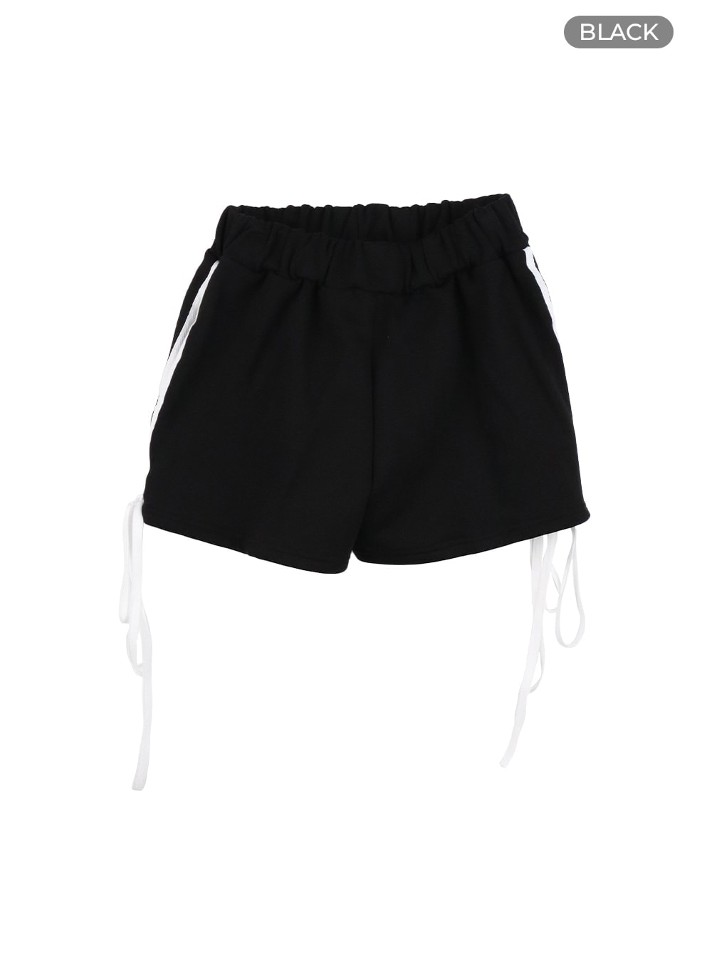 Mid Waist Contrasting Ribbon Straight Leg Shorts CM415