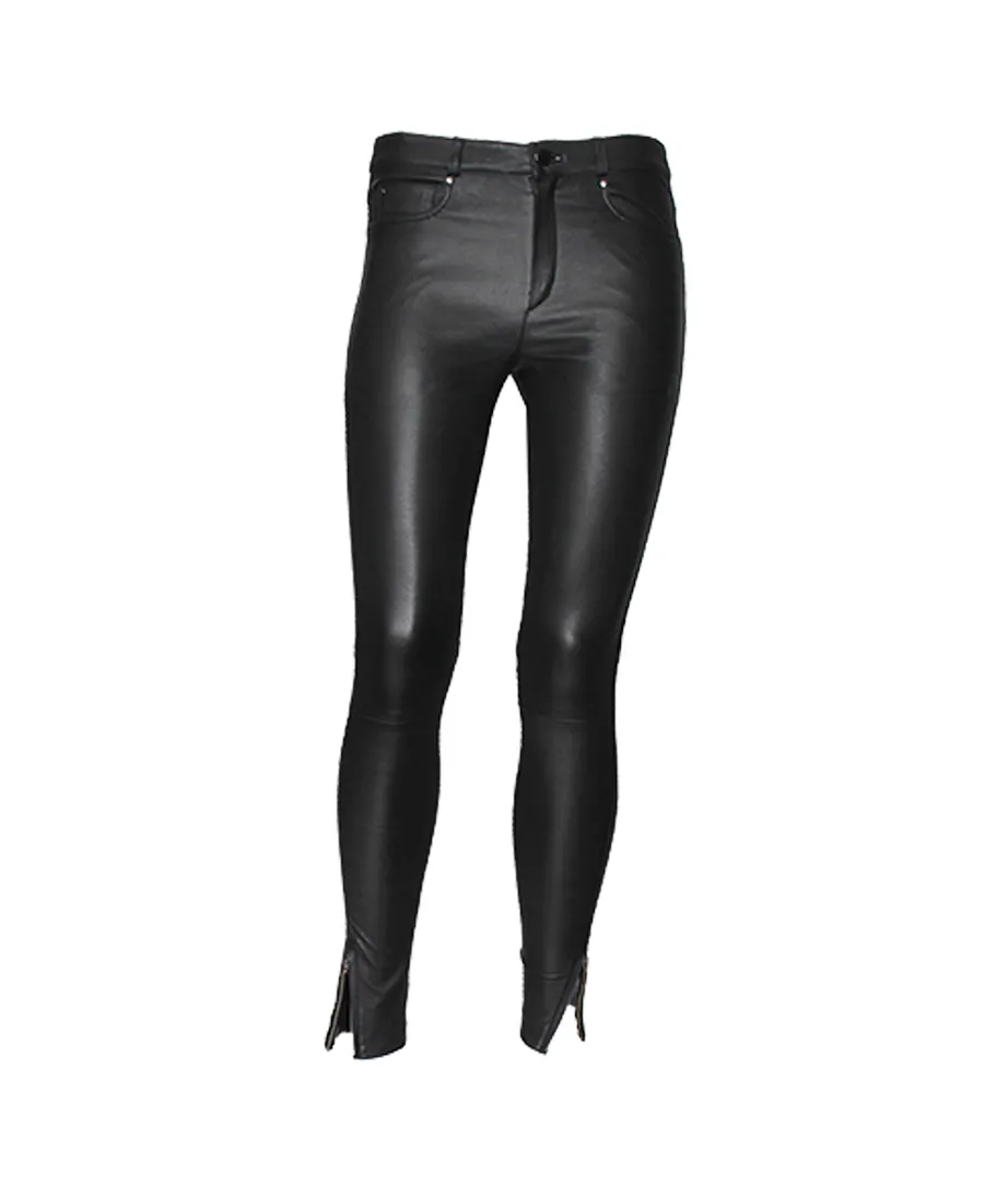 --MLML women’s paris engineered leg leather pants-