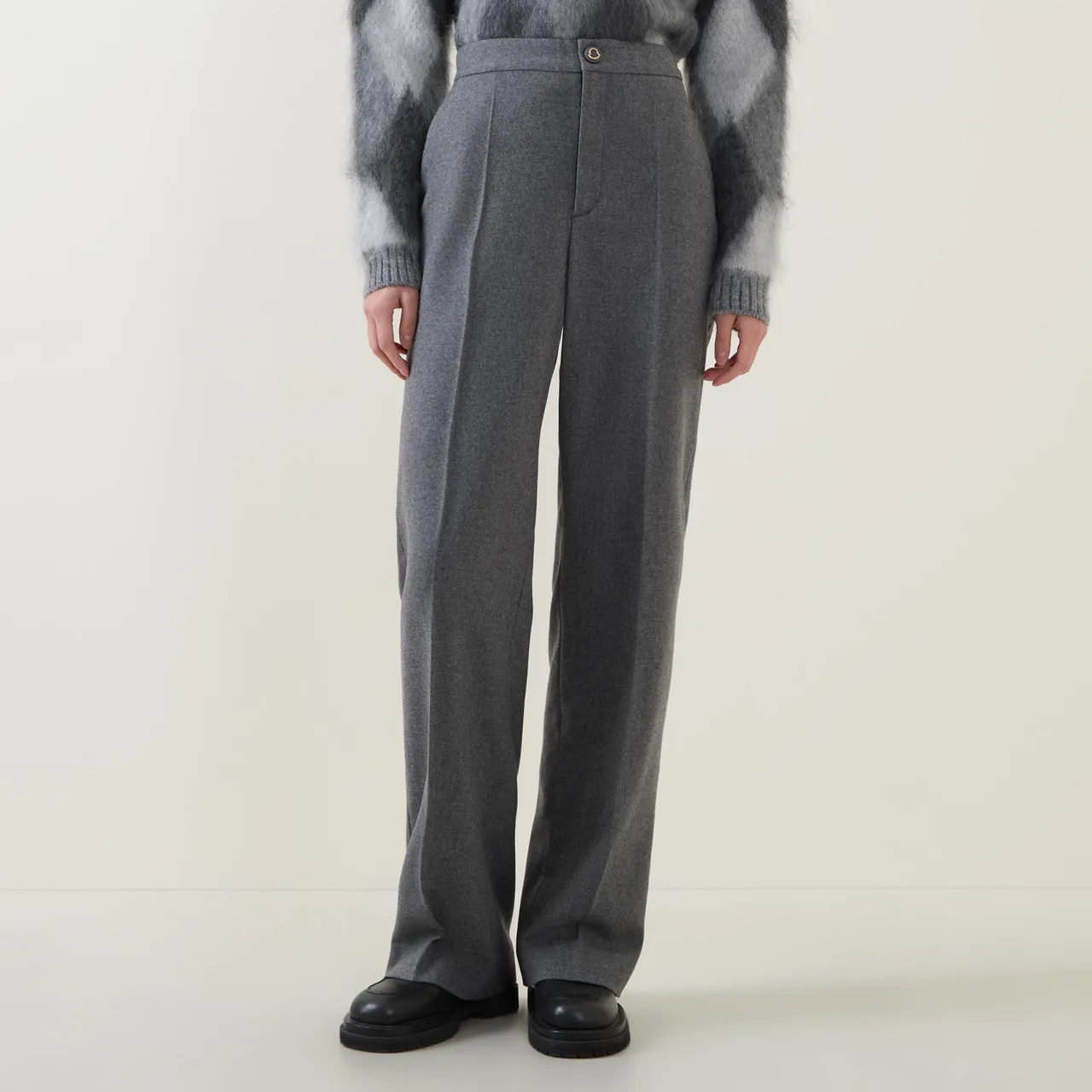 MONCLER Straight-Leg Trousers - Charcoal