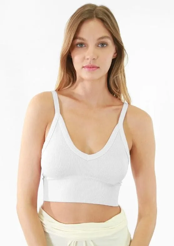 Niki Biki Ribbed V-Neck Bra Top Made in USA