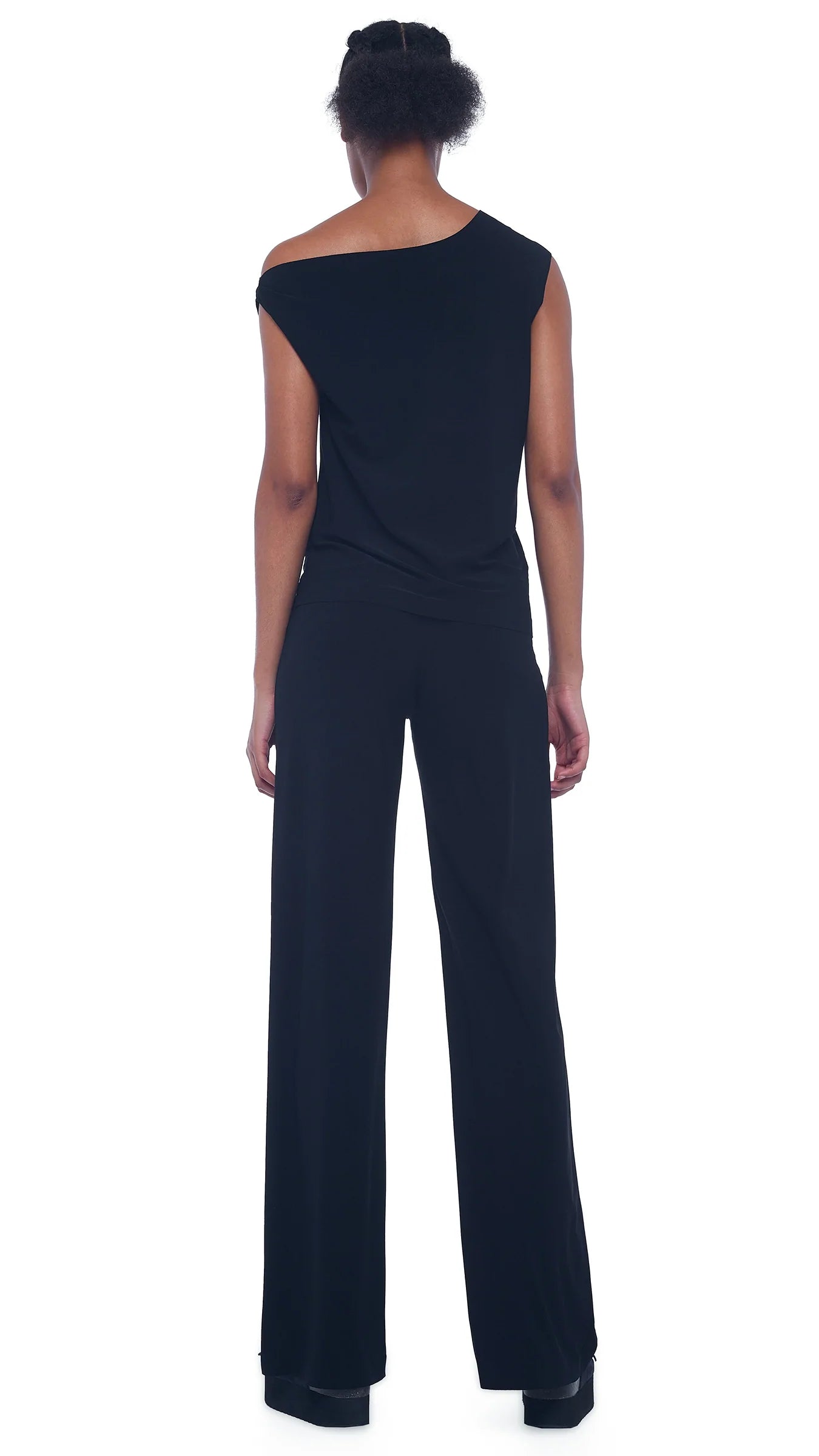 NORMA KAMALI STRAIGHT LEG PANT - BLACK