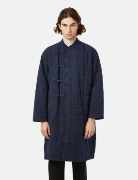 Patchwork Quilted NORAGI Coat - Navy Blue