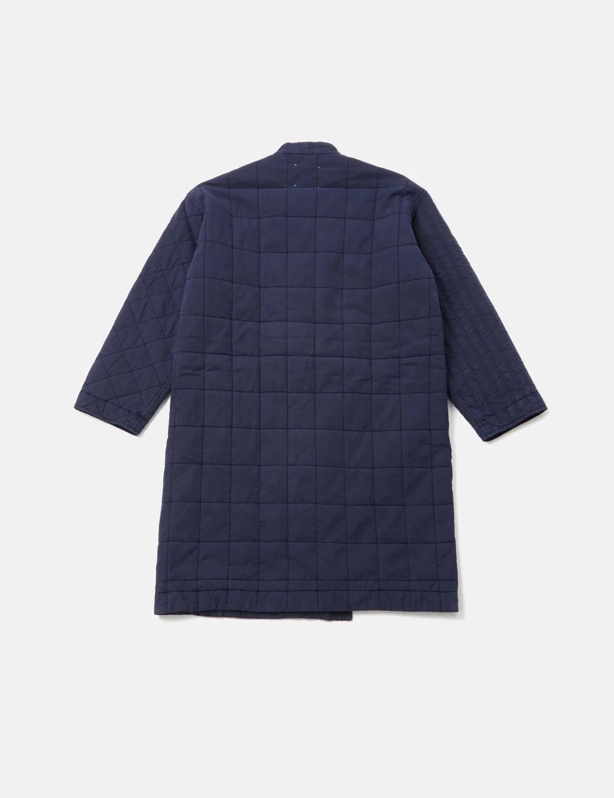 Patchwork Quilted NORAGI Coat - Navy Blue