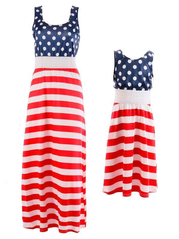 Patriot Sleeveless Girls Maxi Dress