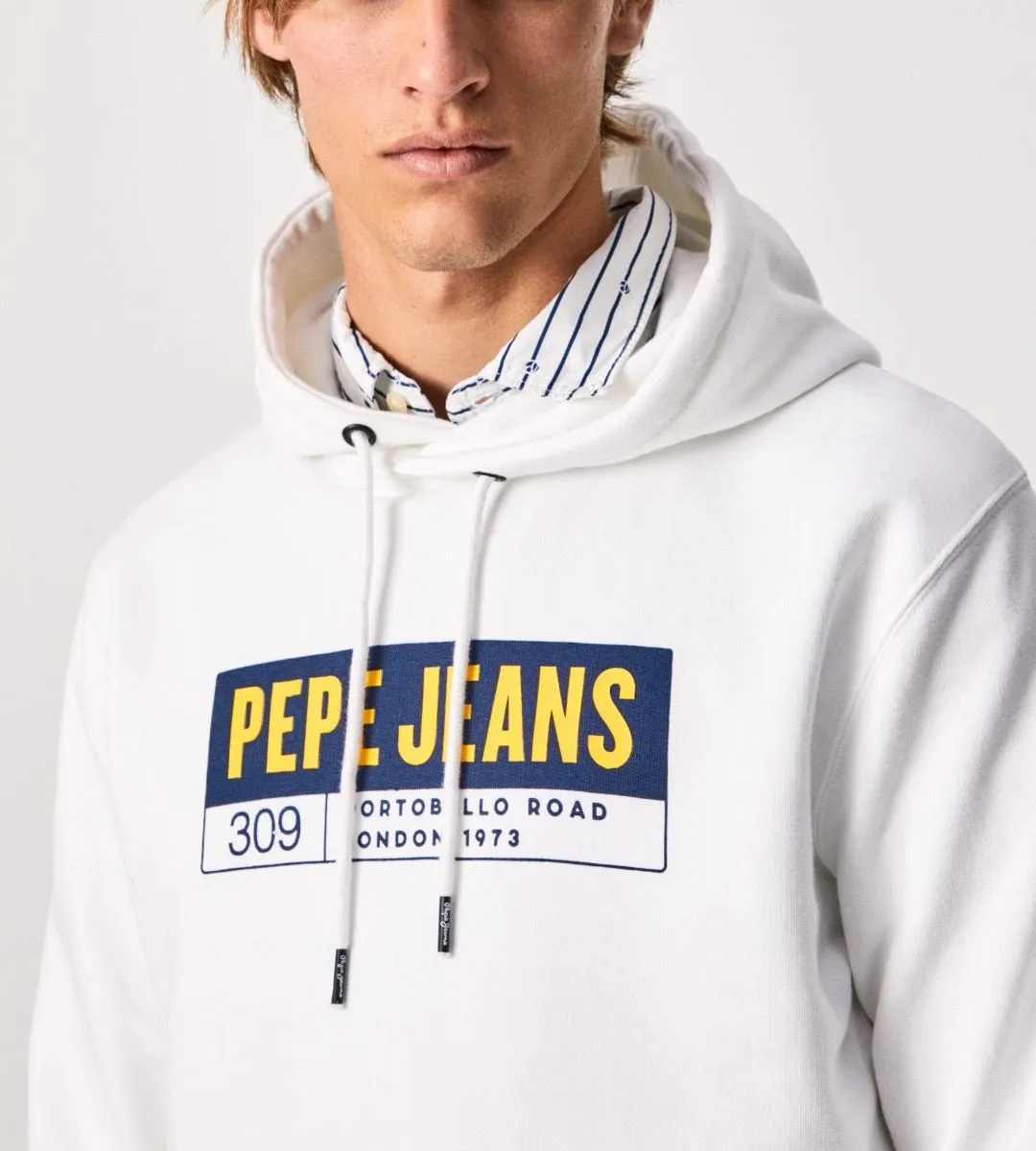 Pepe Jeans Douglas Logo Hooded Sweatshirts White